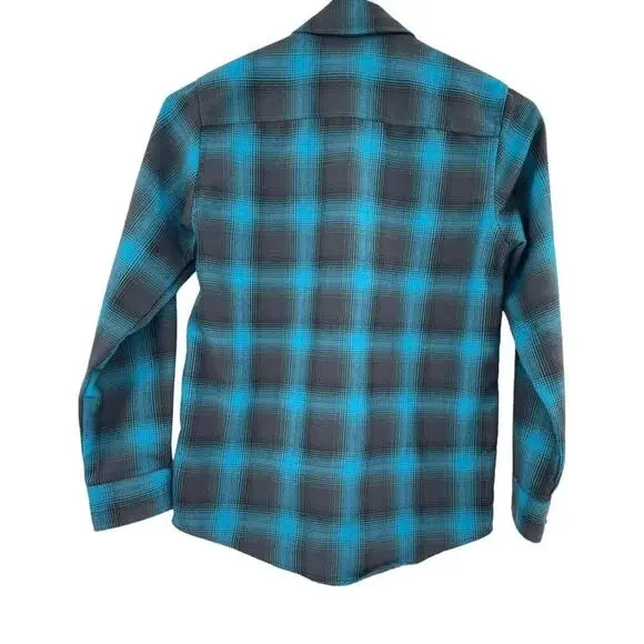 Dixxon Flannel Co Shirt Youth Division Pearl Snap Shadow Plaid Youth Size Medium - Picture 6 of 11